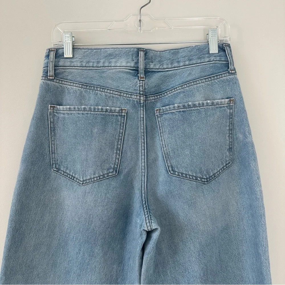 Express Women’s Wide Leg High Rise Jeans Classic Blue Casual Straight Size 4 - Picture 8 of 16